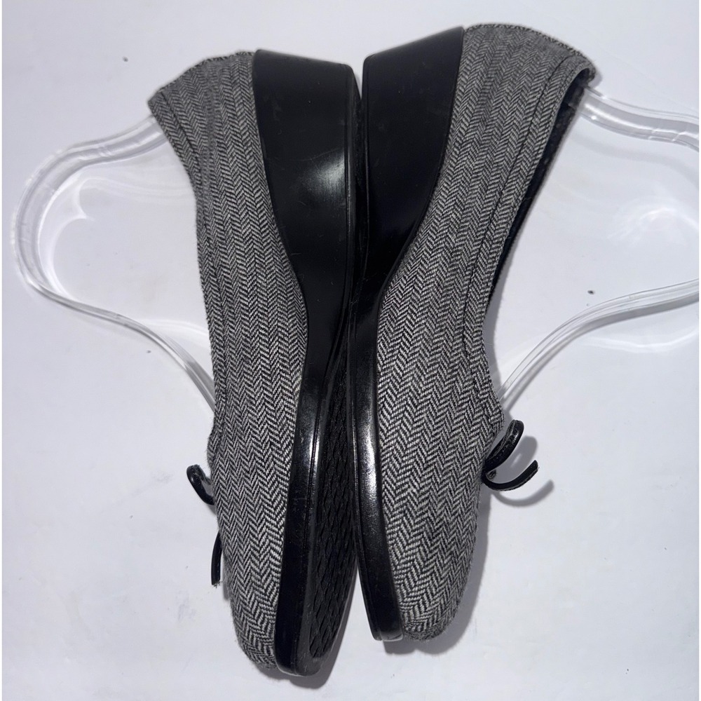 A2 by Aerosoles BlackWhite Herringbone Low Wedge Heel Bow 8.5 Preppy Office 90s - Picture 5 of 11
